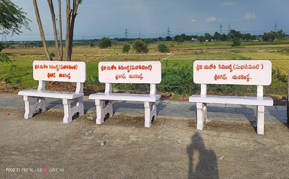 Cement benches Distribution at Railway Station by Mahacement